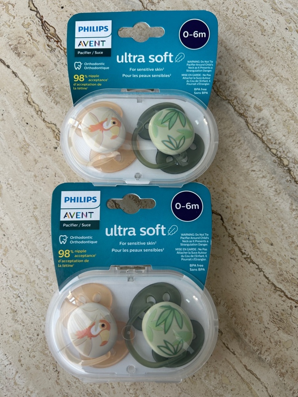 NEW 🆕 Philips AVENT Ultra Soft Orthodontic Pacifiers 0-6 months